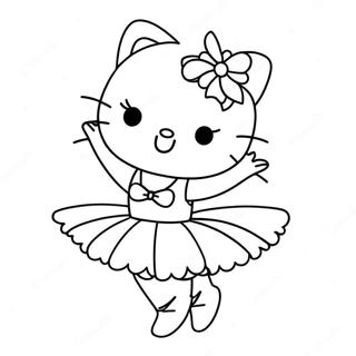 Elegante Hello Kitty Ballerina Houding Kleurplaat 122658-57138