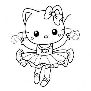 Elegante Hello Kitty Ballerina Houding Kleurplaat 122658-57139