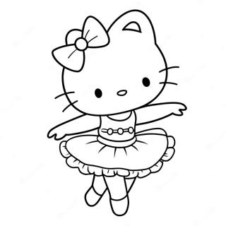 Elegante Hello Kitty Ballerina Houding Kleurplaat 122658-57140