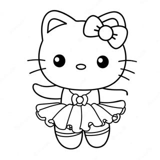 Schattige Hello Kitty In Tutu Kleurplaat 122659 57142