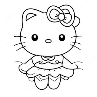 Schattige Hello Kitty In Tutu Kleurplaat 122659 57143