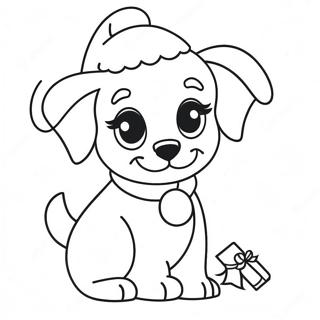 Kerst Puppy Kleurplaat 122837-57271