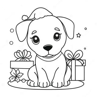 Kerst Puppy Kleurplaat 122837-57272