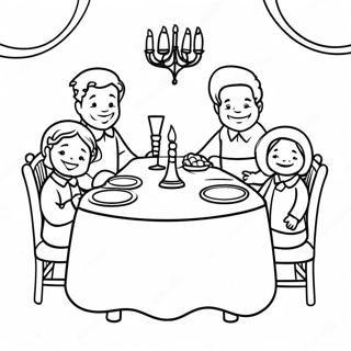 Vrolijke Shabbos Diner Tafel Kleurplaat 122916 57337