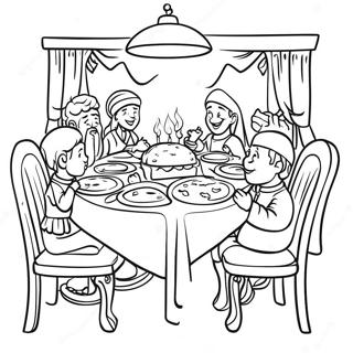 Vrolijke Shabbos Diner Tafel Kleurplaat 122916 57338