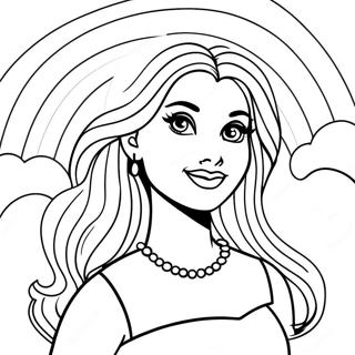 Bibble Barbie Met Regenboog Achtergrond Kleurplaat 122941-57354