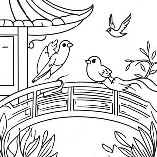 Chinoiserie Tuin Met Vogels Kleurplaat 123020 57424