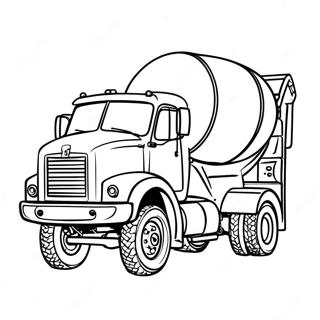 Cement Truck Kleurplaten