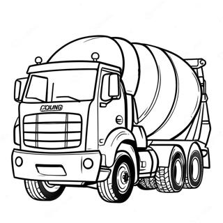 Grote Cementwagen Op Bouwplaats Kleurplaat 123249-57596