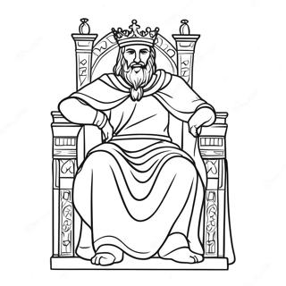 Majestueuze Koning David Op Zijn Troon Kleurplaat 123278 57628