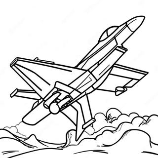 F18 Jachtvliegtuig Met Piloot Kleurplaat 123588-57868