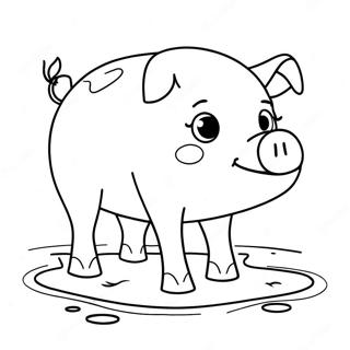 Speelse Varken In Modder Kleurplaat 12365-940
