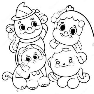 Kleurrijke Regenboogvrienden Lookies Kleurplaat 123663-57916