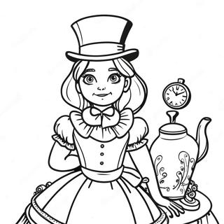 Steampunk Alice In Wonderland Kleurplaten