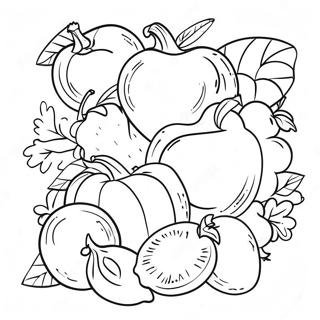 Kleurige Vruchten En Groenten Kleurplaat 123842 58056