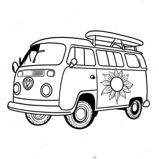 Groovy Hippie Bus Kleurplaat 124536 58688