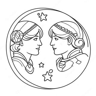 Tweelingen Constellatie Kleurplaat 124588 58728