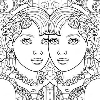 Kleurige Tweeling Kleurplaat 124589-58731