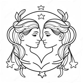 Tweelingen Symbool Met Sterren Kleurplaat 124590-58735