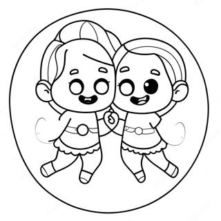 Speelse Tweeling Figuren Kleurplaat 124591 58740