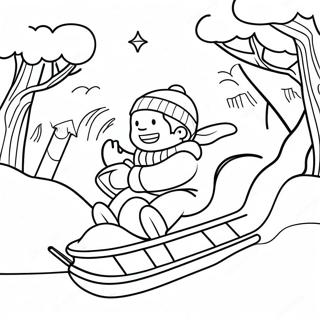 Avontuurlijke Slee Scene Kleurplaat 12462 723