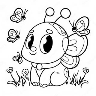 Buggy Huggy Met Kleurrijke Vlinders Kleurplaat 124796-58897