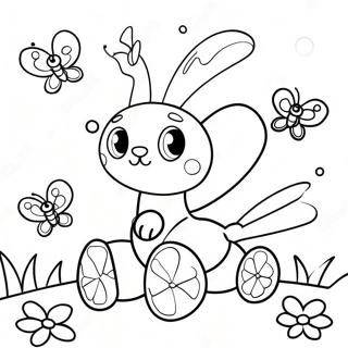Buggy Huggy Met Kleurrijke Vlinders Kleurplaat 124796-58900