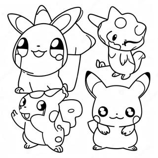 Speelse Pokemon Personages Kleurplaat 124821 58915