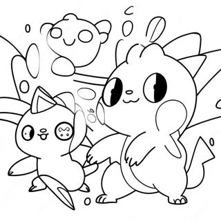 Gedetailleerde Pokemon Gevechtsscene Kleurplaat 124822 58917