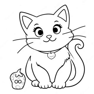 Speelse Kat Valentijn Kleurplaat 124949-59011