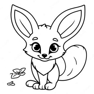 Speelse Fennec Vos Met Grote Oren Kleurplaat 125025 59070