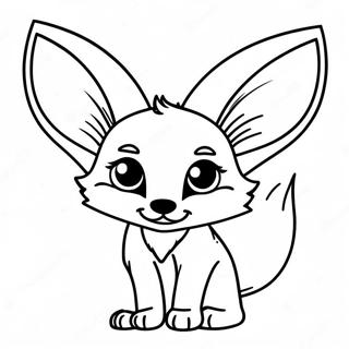 Speelse Fennec Vos Met Grote Oren Kleurplaat 125025 59071