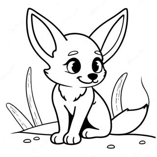 Speelse Fennec Vos Met Grote Oren Kleurplaat 125025 59072