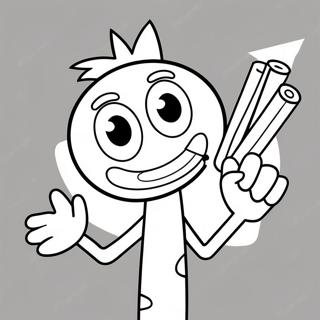 Forky Met Een Regenboog Kleurpotlood Kleurplaat 125260-59258