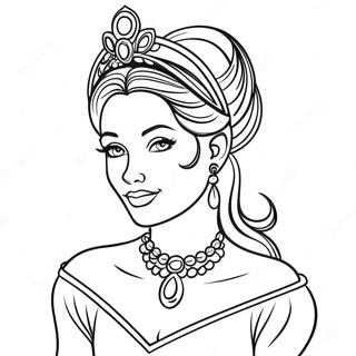Elegante Zwarte Prinses Kleurplaat Kleurplaten