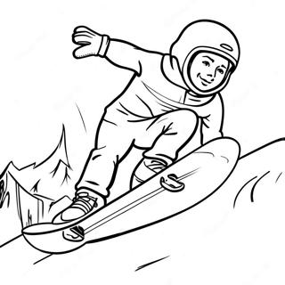 Coole Snowboarder In Actie Kleurplaat 125308-59285