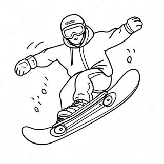 Coole Snowboarder In Actie Kleurplaat 125308-59286