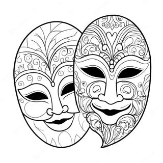 Dramatische Theater Maskers Kleurplaat 125438-59390