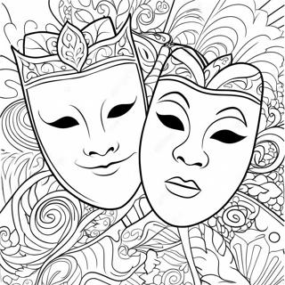 Dramatische Theater Maskers Kleurplaat 125438-59391