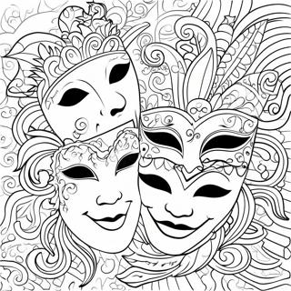 Dramatische Theater Maskers Kleurplaat 125438-59392