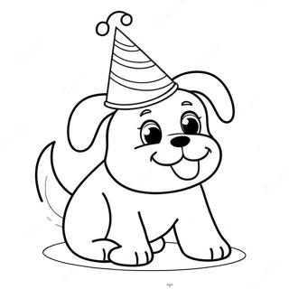 Speelse Hond Met Verjaardags Hoed Kleurplaat 125464-59414