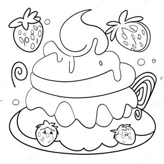 Kleurige Aardbeien Shortcake Verjaardagsfeest Kleurplaat 12554-1490