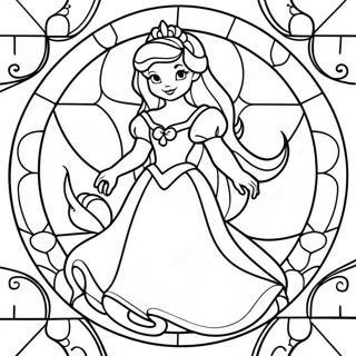 Kleurige Disney Prinses Glas In Lood Kleurplaat 125823-59685