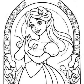 Kleurige Disney Prinses Glas In Lood Kleurplaat 125823-59686