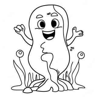 Grappig Cartoon Zeewier Personage Kleurplaat 126392-60129