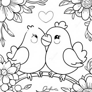 Speelse Liefde Vogels Kleurplaat 126419-60153