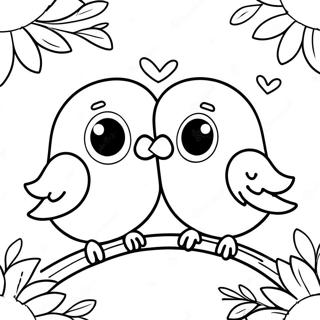 Speelse Liefde Vogels Kleurplaat 126419-60154