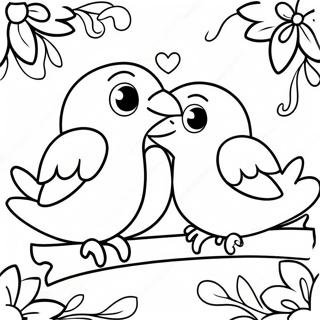 Speelse Liefde Vogels Kleurplaat 126419-60155