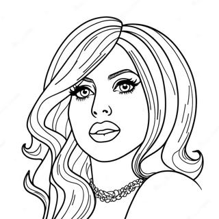 Lady Gaga Met Kleurrijk Haar Kleurplaat 126600-60293