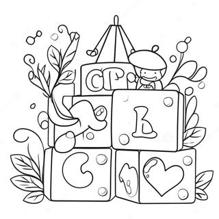 Fantastische Baby Shower Abc Blokken Kleurplaat 126757-60417